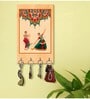 Dancing Lady Multicolour MDF 4 Hooks Key Holder