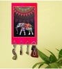 Dercorative Elephant Multicolour MDF 4 Hooks Key Holder