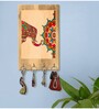 Dercorative Elephant Multicolour MDF 4 Hooks Key Holder