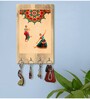 Dancing Lady Multicolour MDF 4 Hooks Key Holder