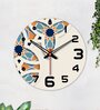Unique Pattern Multicolour Wood & Mdf Wall Clock