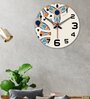 Unique Pattern Multicolour Wood & Mdf Wall Clock