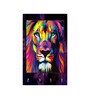 Lion Face Multicolour MDF 4 Hooks Key Holder