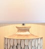Uniquely White Cotton Shade Night Lamp With Wood Base