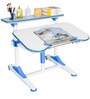 Universal Hydraulic Adjustable Study Table in Blue and White Color Universal Hydraulic Adjustable Study Table in Blue and White Color