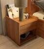 Uno Bedside Table in Teak Finish Uno Bedside Table in Teak Finish