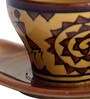 150 ML Brown Stoneware Cups & Saucers Set of 6