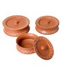 Cratea 700ml Brown Stoneware (Set of 3) Serving Dishes with Lid