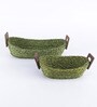 India Olive Green Sabai Grass Bread Baskets