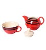 Umbra 225ml Orange & Black Ceramic (Set of 2) Tea Pot & Tea Cup Set