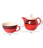 Umbra 225ml Orange & Black Ceramic (Set of 2) Tea Pot & Tea Cup Set