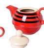 Umbra 225ml Orange & Black Ceramic (Set of 2) Tea Pot & Tea Cup Set