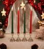 Unscented Green & Red Wax (Set of 4) Candles