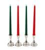 Unscented Green & Red Wax (Set of 4) Candles