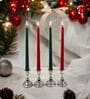 Unscented Green & Red Wax (Set of 4) Candles