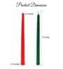 Unscented Green & Red Wax (Set of 4) Candles