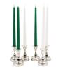 Unscented Green & White Wax (Set of 6) Candles