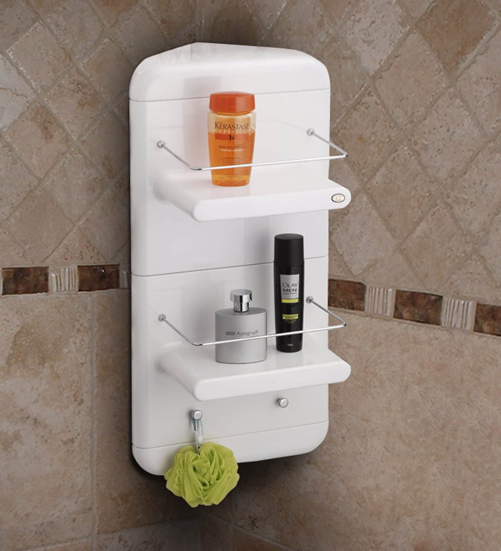 Buy ABS Plastic Bathroom Shelf In White (L: 14, W: 10, H: 27 Inches) By ...