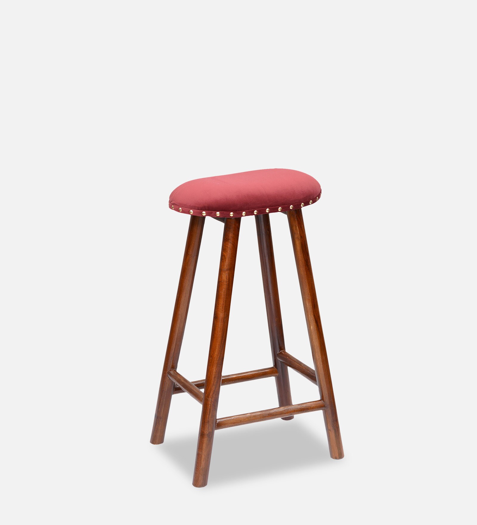 Upholstered Bar Stool In Maroon Colour Upholstered Bar Stool In Maroon Colour