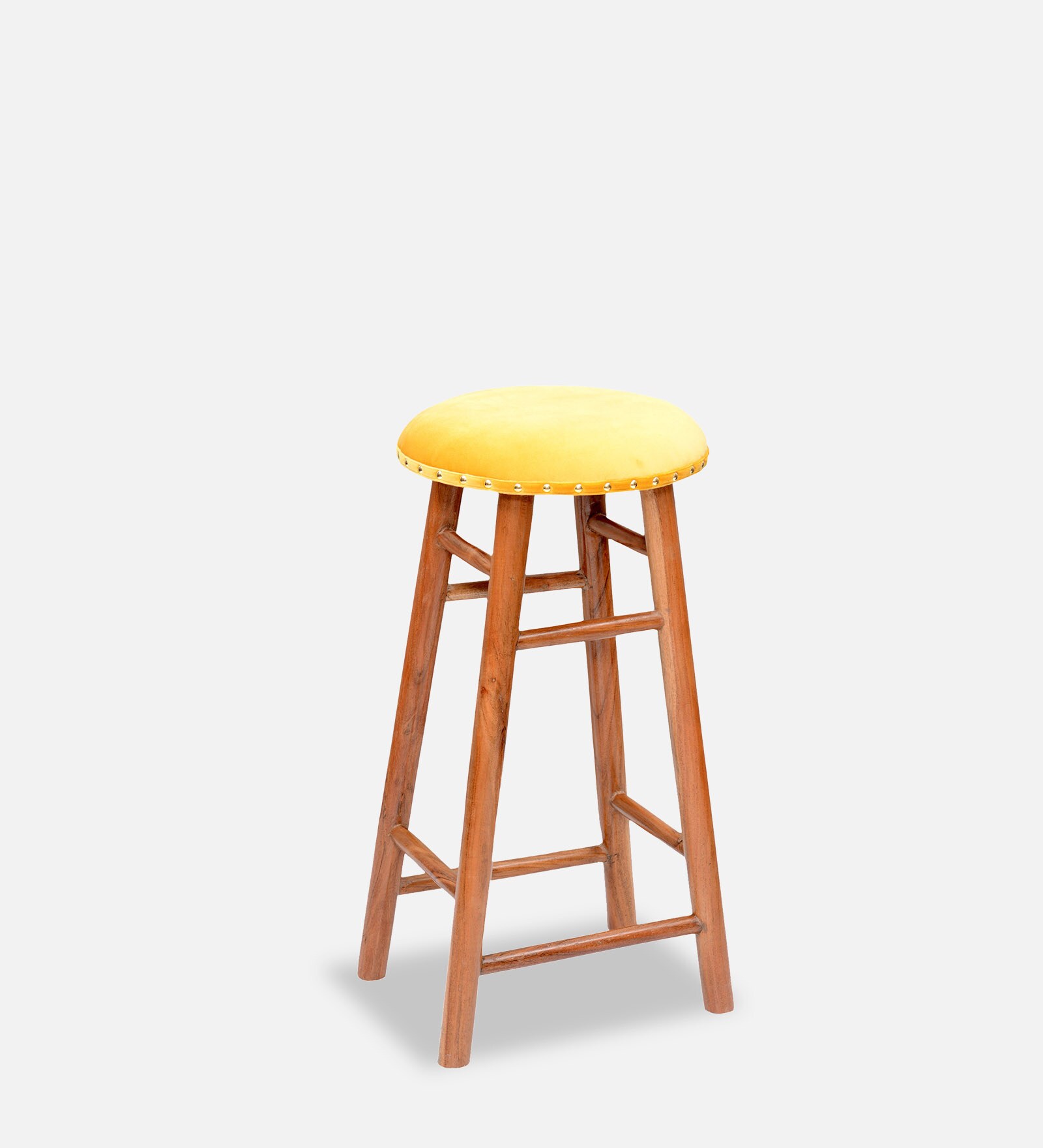 Upholstered Bar Stool In Yellow Colour Upholstered Bar Stool In Yellow Colour