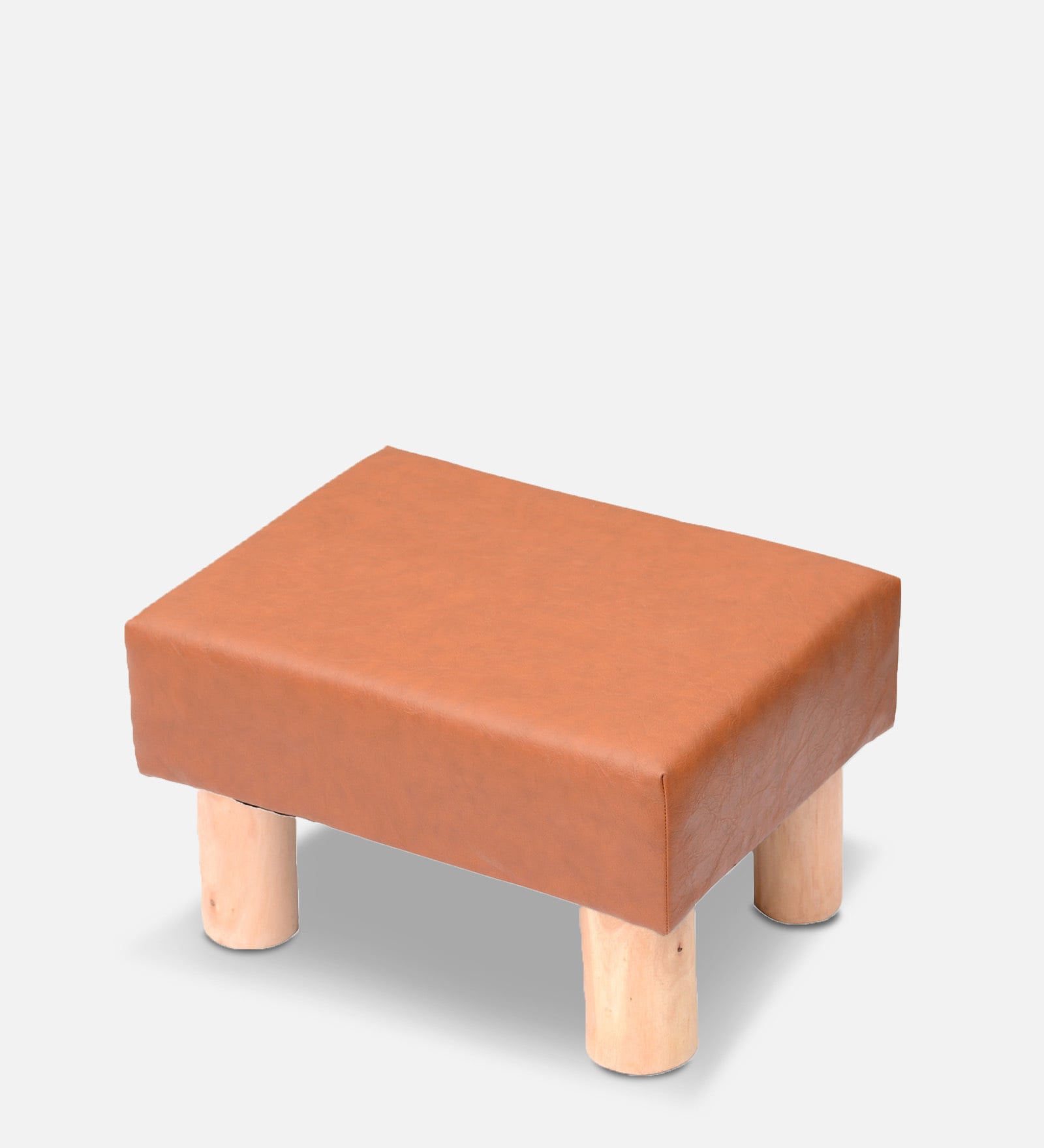 Upholstered Foot Stool In Brown Colour