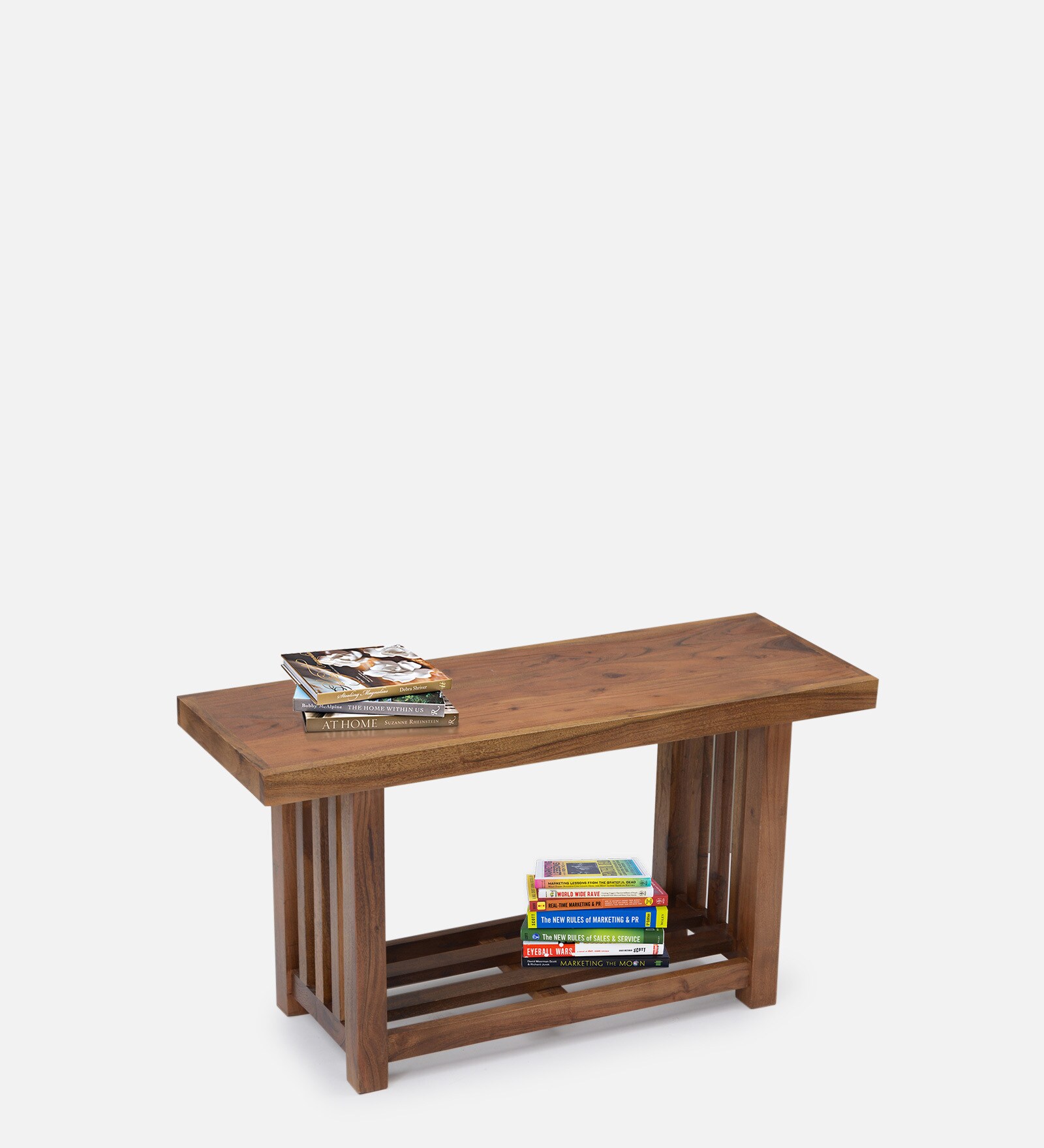 Upholstered Storage Bench In Natural Finish