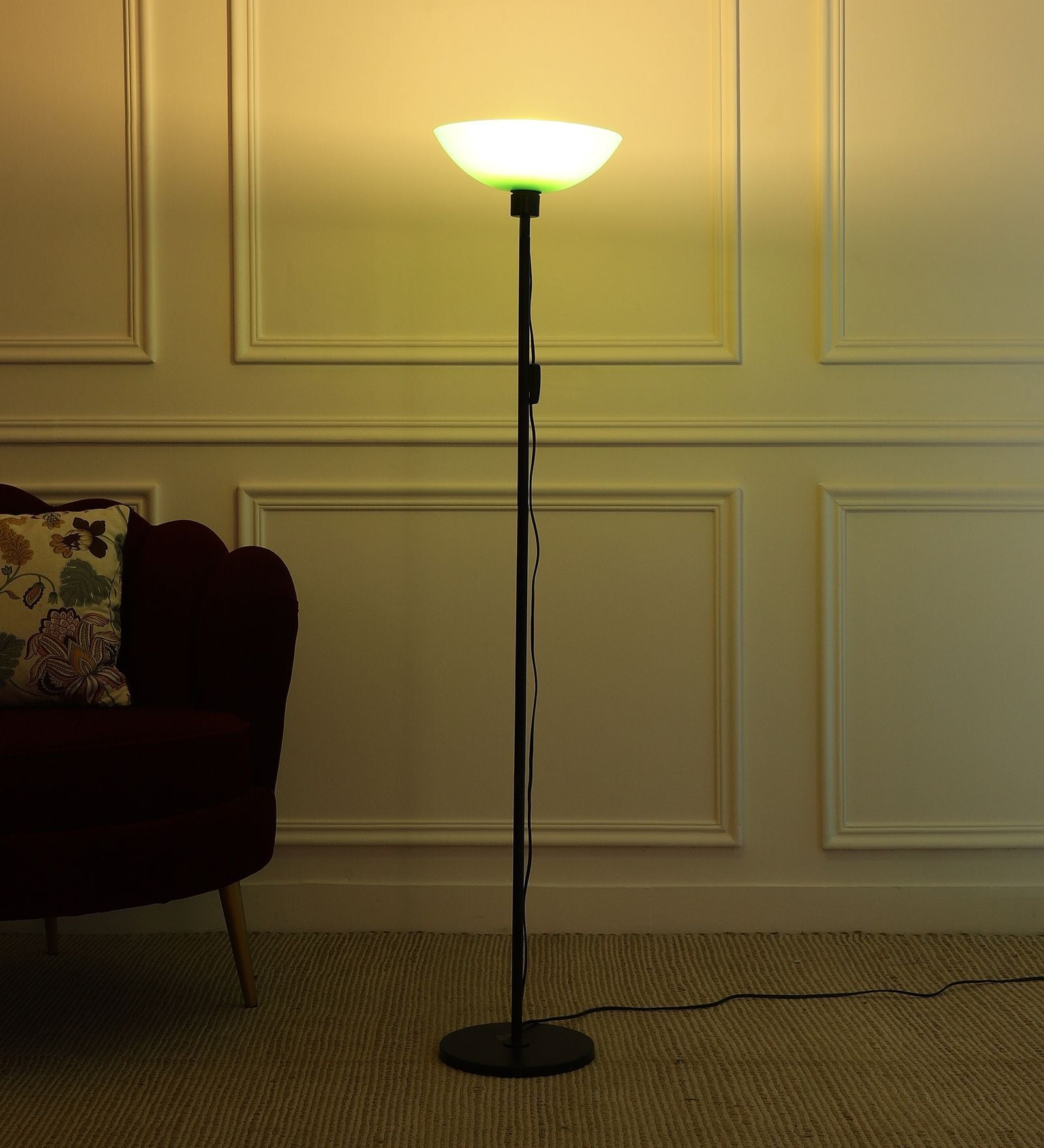 Buy Uplight Floor Lamp In Green Color Polyproplene Washable Shade at 25