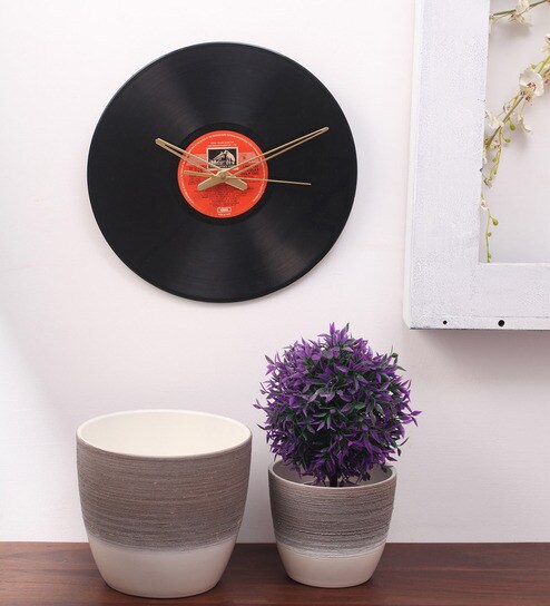 Buy The Upcycle Project Vinyl Record Black Vinyl Wall Clock Online