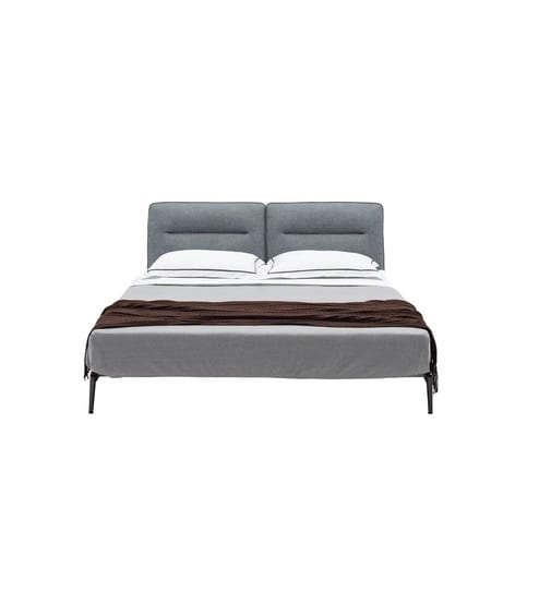 Upholstered King Size Bed in Grey Finish