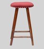 Upholstered Bar Stool In Maroon Colour