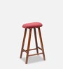 Upholstered Bar Stool In Maroon Colour