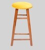 Upholstered Bar Stool In Yellow Colour
