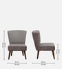 Viraasat  Velvet Slipper Chair In Grey Colour
