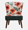 Nova Velvet Slipper Chair In Green & Pink Colour