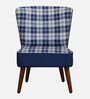 Nova Velvet Slipper Chair In Blue & White Colour