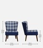 Nova Velvet Slipper Chair In Blue & White Colour