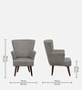 Mantra  Velvet Wing Chair In Grey Colour