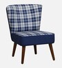 Nova Velvet Slipper Chair In Blue & White Colour