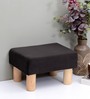 Upholstered Foot Stool In Black Colour