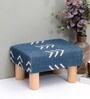 Upholstered Foot Stool In Blue Colour