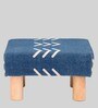 Upholstered Foot Stool In Blue Colour