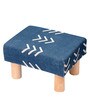 Upholstered Foot Stool In Blue Colour