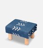 Upholstered Foot Stool In Blue Colour
