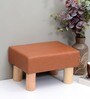 Upholstered Foot Stool In Brown Colour