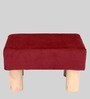Upholstered Foot Stool In Maroon Colour