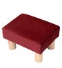 Upholstered Foot Stool In Maroon Colour