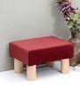 Upholstered Foot Stool In Maroon Colour
