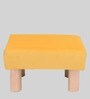 Upholstered Foot Stool In Yellow Colour