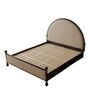 Upholstered King Size Bed in Beige Finish