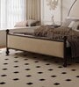 Upholstered King Size Bed in Beige Finish